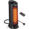 Monzana Stufa 2000W 15-40° Timer Telecomando Oscillazione 120° Timer Termoventilatore Risparmio Energetico Ceramico Nero