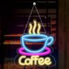 BORDEAG Coffee Neon Sign, segnale al neon, LED al neon, per caffè al neon, per caffetteria, bar, ristorante, club, feste, decorazione da parete