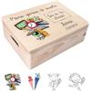 Creative Deco Scatola Regalo Scuola Personalizzata con Il tuo Testo | Por Grembiule Scolastico | Personalizzato Scatola di Legno dei Ricordi | Per Donna, Uomo | Stampa a colori