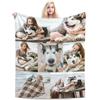 LMQJDZ Coperta Personalizzata, Coperta con Foto Personalizzata con Testo del Nome, Coperta in Flanella Ultra Morbida con 1-10 Collage di Foto, Regali per Mamma, Papà, Fidanzata, Fidanzato, Bambino (7 Foto)
