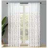 GIVBRO Tende in Voile Trasparente Drappeggi Semi Trasparenti Ricamo di Foglie Trattamenti per Finestre Stile Tasca per Asta Pannello Tenda per Porta Marrone, 100 * 270cm