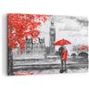 ARTTOR Quadro su Tela 100x70cm Stampe da Parete Londra l'architettura il Big Ben Grandi Decorazione Murale Camera da Letto 1 pezzo Quadri Moderni Soggiorno Grafica Immagini Wall Art Canvas AA100x70-3153