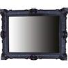 Lnxp Specchio da parete barocco, cornice nera, stile retrò, barocco, shabby chic, con ornamenti di lusso