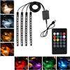 HoxzoDa Illuminazione per interni a LED per auto, 4 x 12 cm, kit di illuminazione d'atmosfera USB RGB con telecomando a infrarossi, 8 colori modificabili, luminosità regolabile, reattiva alla musica, gambe di
