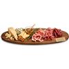 BAKAJI Tagliere Ovale in Legno da Tavola, Vassoio da Portata per Casa, Bar, Ristorante, Aperitivi, Accessorio per Formaggi, Salumi, Contorni, Aperitivo, Colore Naturale (52 x 20 cm)