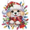 Lxmsja Ornamenti natalizi da appendere per adulti e bambini, kit di pittura con diamanti natalizi per cani, kit di ciondoli con gemme di cristallo a forma speciale, acchiappasole per finestre, porte e