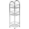 FOFO' Mobiletto a 3 Mensole per Il Bagno in Metallo Cromato, 81 x 20 x 20 cm, Scaffale a Colonna Portaoggetti, Dimensioni Compatte