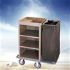 Generic Carrello per Pulizie con Ruot, Carrello per Biancheria Sporca Hotel, Carrello Pulizie 3 Ripiani con Ruote e Borsa Integrata, per Pulizie Commerciali/Domestiche