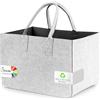 Sinand Cestino Della Spesa, Borsa Della Spesa Con Manico, Robusta/Ben Fatta/Pieghevole La Borsa Di Feltro Di Stoccaggio Per Gite All'aperto, Picnic, Shopping (Grigio Chiaro - Grigio Scuro)