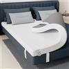 Kiseely Topper Matrimoniale in Memory Foam, 7 cm di spessore materasso Pad Topper schiuma con copertura a cerniera lavabile, materasso Topper per alleviare il mal di schiena (160X200CM)