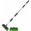 BM TOOLS Scopa Spazzola per la pulizia dell'acqua con 2 spazzole, pelo duro e pelo morbido, manico telescopico in alluminio, collegabile alla rete idrica