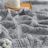 Rociveya Coperta in Mussola 100% Cotone Soffice Leggera Traspirante per Adulti, Coperta di Gazze Rinfrescante per Letto, Divani, Divanetto, Decorazione, Tutte le Stagioni (1, Grigio, 130 * 150 cm)