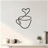 XETHI Decorazione Parete Minimalista in Metallo Nero | Insegna caffè in Ferro 21cm×16cm con Design a Cuore | Targa Moderna per Angolo caffè, Cucina e Sala da Pranzo