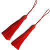 Makhry 20pcs 15.5cm / 6 Pollici Lacci del Segnalibro Filo di Seta Setosa con 2-pollice Cavo ad Anello e Piccolo nodo Cinese Per la Creazione di Gioielli, Souvenir, Segnalibri (Rosso)
