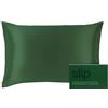 SLIP federa di seta 22 Momme, 51 x 76 cm, design Petal - in seta di gelso al 100%, con cerniera, traspirante, ideale per chi soffre di allergie, verde scuro