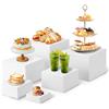 Wakects Alzata per Buffet, Alzata per Torte, 6 Stück Tortenständer Cube Ständer mit Hohlen Böden, für Desserts, Buffets, Kosmetik, Sammlerstücke Display (WHITE)