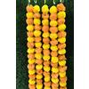 Kunal Ghirlanda di calendula artificiale, 5 pezzi, 1,5 m, indiano/americano, per matrimoni, ghirlande di nozze, Diwali, decorazione per mantello, Diwali, fiori primaverili (arancione e giallo)