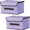 NCRGB Scatole Portaoggetti in Tessuto,Scatole Portaoggetti Scatole per Armadio con Coperchio Set,Pieghevole,Contenitore per Armadio,Vestiti,Armadi (26×19×16cm/2pack, Viola)