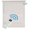 STORESDECO Tende a Rullo Screen Motorizzate Pro 5% Filtranti Premium Isolante Termica Motore Batteria e Telecomando Tubo 38 mm Alta Gamma per Finestre e Porte STORESDECO Grigio Beige 80x250 cm