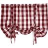 Fudaiki Tende da Cucina Quadretti Café Tie-Up Ombra Tenda Trattamento Finestra Tasca Asta Luce Blocco Luce Tenda Oscurante Solido Tende Corte Rosso 60x120cm