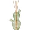 BRANDANI Cactus Diffusore di Fragranza con Bastoncini 17cm Vetro Verde