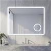NeoArt Specchio Bagno con Luce LED Antiappannamento 3 Temperature Colore 3000K-6500K Dimmerabile 10%-100% Lente Touch con Memoria HD Specchio bagno LED IP44 IP65 Impermeabile 80x60cm
