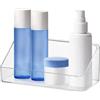 Poeland Organizer da parete, di piccole dimensioni, senza fori, per bagno, camera da letto, armadietti a specchio (trasparente)