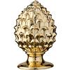 Baroni Home Pigna Siciliana Colorata, Pigna Decorativa in Porcellana Dipinta a Mano, Soprammobile Salotto e Ufficio, 12x12x18 cm (M), Oro