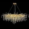 Nbtghga Lampadario moderno in cristallo, lampadario a forma di ramo di albero, lunghezza 100 cm, lampada a sospensione rettangolare in cristallo dorato di lusso, 10 luci, lampada a sospensione per isola da cu