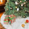 FFTANXS 120 cm Gonna Albero di Natale, Bianco Tappeto Albero di Natale, Gonna dell'albero di Natale, Tappeto albero di natale Peluche Lusso, Decorazioni Albero di Natalizio Grande Soffice Gonna Tappetino