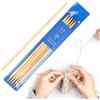 Coopay Set di 5 Ferri da Maglia 5,0mm a Doppia Punta, Lunghezza 20cm Ferri da Maglia in bambù per Calzini, Sciarpe, Cappelli, Maglioni, per Principianti & Professionisti