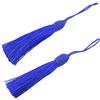 Makhry 20pcs 15.5cm / 6 Pollici Nappe Segnalibro Filo di Seta con Loop di 2 Pollici Cavo e Piccolo Nodo Cinese per la Creazione di Gioielli, Souvenir, Segnalibri, Accessorio Mestiere Fai da te (Blu Scuro)
