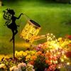 YeahBoom Annaffiatoio solare per esterni, annaffiatoio solare con farfalle, lampade solari per esterni con design fatato, IP65 impermeabile, lampada solare in metallo per esterni, giardino, cortile