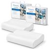 HAND Cuscino Cervicale Memory Foam Ortopedico Made in Italy, Guanciale Ergonomico Doppia Onda 65x40 cm, Supporto per Dormire su Fianco e Schiena, Federa 100% Cotone Sfoderabile (Doppia Onda, Coppia)