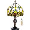 MIAOKE Lampada in stile Tiffany, Creativo Pastorale Minimalista Stil, soggiorno, bar Lampada da tavolo con luce spina mediterranea