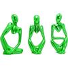 SIMDIM Pensatore Statua Figurine, Ornamenti Statua, Moderni Soprammobili Scultura Statua Ornamenti, Accessori Casa Arredamento, Resinoso Pensiero Statuette Design Casa, Decorazioni Casa Moderna (verde)