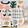 Hnmdmyi Tenda da doccia Boho 120x180, Hnmdmyi astratto metà secolo tende da doccia colorato moderno geometrico estetico arte tenda da bagno impermeabile poliestere tessuto lavabile tenda da bagno per il bagno