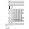 SKYLYZH Scaldasalviette Elettrico, Termostato WiFi Smart Scaldasalviette, per Alexa e Google Home e APP, 450x720 mm, Portasciugamani elettrico, Scaldasalviette Elettrico Bagno a Basso Consumo-WIFI White Left