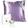 townssilk Federa seta cuscino,100% naturale seta di gelso 19momme,doppia faccia,benefica per capelli e pelle,ipoallergenica,cerniera nascosta,1 pz,50x50cm,Wisteria
