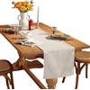 HSTWODE 1 runner da tavolo in velluto, moderno, lavabile, per sala da pranzo, feste, vacanze, esterni, decorazione per interni (33 x 220 cm, bianco)