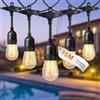BRIMAX LED Catene Luminose Esterni, 30 metri con 30 lampadine S14, corrente AC220-240V, 2700K bianco caldo, IP44 impermeabile, 2W per lampadina, Luci a LED per giardino, festa, matrimonio, campeggio