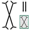 UOCAI 4 Pezzi Elastici Ferma Lenzuola con Clip in Metallo, Clip Lenzuola, Elastici per Lenzuola, Bretelle per Lenzuola per Fissare a Lenzuolo, Materasso