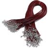 GIVBRO 20 cordoncini cerati con chiusura, per collane e bracciali, per la creazione di gioielli fai da te, vino rosso