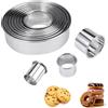 Jinsion 12 Pezzi Coppapasta Rotondo, Formine per Biscotti 2.4-11.2cm Acciaio Inox