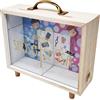 CUCUBA Vetrina Salvadanaio Simpatico in Legno Sfida Risparmi dello Sposo e della Sposa Apribile e Riutilizzabile con Maniglia 22x16cm