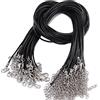 GIVBRO - 20 cordoncini per collane cerati con chiusura - Cordoncini per collane e bracciali per la creazione di gioielli fai da te, neri