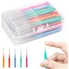Carehabi 30 scovolini dentali, scovolino denti con scatola, scovolini denti per la pulizia degli spazi interdentali, ideali per apparecchi ortodontici e impianti per l'igiene orale (5 colori in 1 scatola)