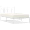 vidaXL Struttura letto con testiera in metallo bianco 100x190 cm