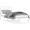 vidaXL Letto in metallo senza materasso con testiera bianco 75x190 cm