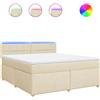 vidaXL Letto a molle con materasso crema 180x200 cm in tessuto
